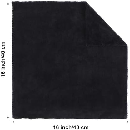 Shimeyao 40 Pcs 16 x 16 Inch Edgeless Microfiber Plush Towels for Cars Detailing Drying Wash Polishing Absorbent Cleaning Cloths, 500 GSM (Black) - Image 2