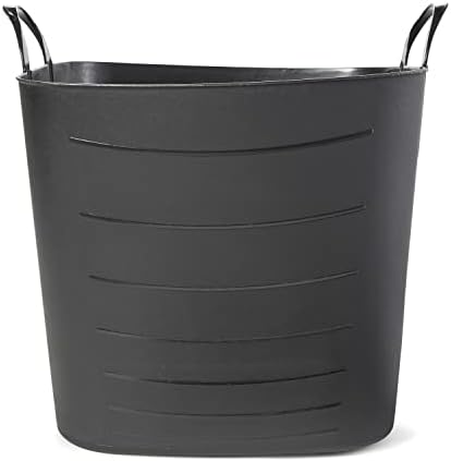 Life Story Flexible Tub Basket 25 Liter/6.6 Gallon Plastic Multifunction Storage Tote Bin with Handles, Black (12 Pack) - Image 2