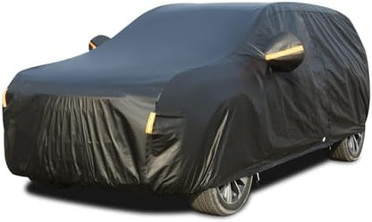 Tecoom Waterproof All Weather SUV Car Cover, 3-Layer Thick Fleece Lining with Lock & Zipper Door, UV Snow Rain Hail Protector, Universal Fit for SUV (191"–205"), Black by Tecoom