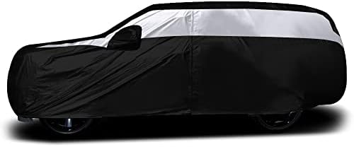 Titan Jet Black Poly 210T Car Cover for Large SUV 207-212" Waterproof, UV Protection, Scratch Resistant, Driver-Side Zippered Opening. Fits Escalade, Sequoia, Yukon and More. - Image 3