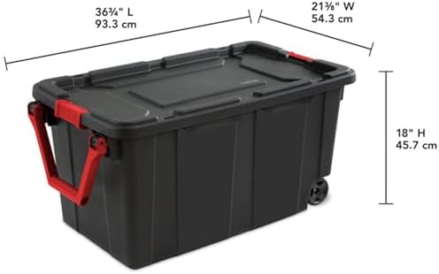 Sterilite Industrial Storage Tote w/Wheels for Garage, 40 Gallon, 8-Pack - Image 2