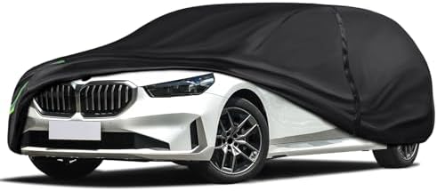 16-Layer 600D Heavy Duty Universal Full Car Cover for Outdoor & Indoor Use - All Weather Sun UV Rain Snow Dust Proof, Waterproof Scratch Resistant, Fits Sedan Body Length 205"-216"/17-18 ft by QUYDDC