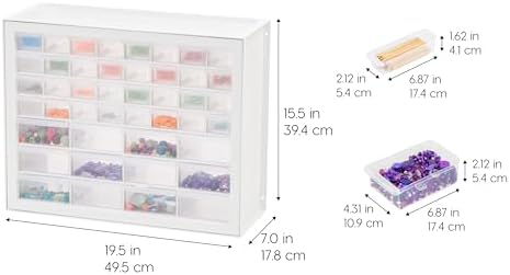 IRIS USA 44-Drawer Small Parts Storage Cabinet, Crafts, Made in USA, White - Image 3