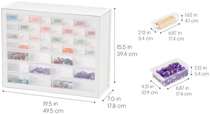 IRIS USA 44-Drawer Small Parts Storage Cabinet, Crafts, Made in USA, White - Image 3