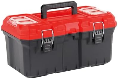 Tools Box, Deep Lockable Toolbox, 18.7 * 9.9 * 9.3" Durable Tool Boxes Storage, with Removable Inner Tray by DuraSys