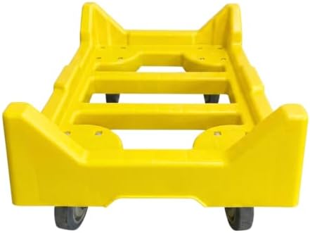 Plastic Tote Crate Dolly, Yellow, 27" x 17" - Image 2