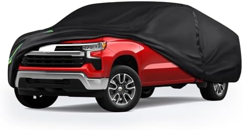 16-Layer 600D Heavy Duty Universal Full Car Cover for Outdoor & Indoor Use - All Weather Sun UV Rain Snow Dust Proof, Waterproof Scratch Resistant, Fits Pickup Body Length 180"-206" /15-17.1 ft by QUYDDC
