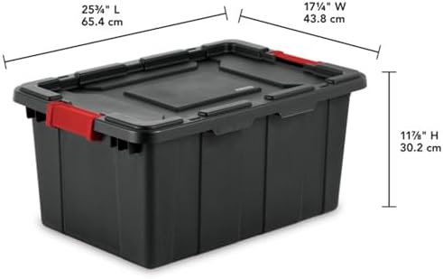 Sterilite Industrial Storage Tote with Lids for Garage, 15 Gallon, 18-Pack - Image 3