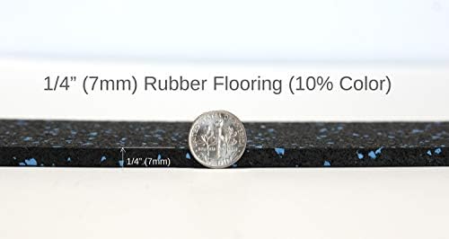 American Floor Mats 1/4in (7mm) Thick 10% Blue 4' x 19' Heavy Duty Rubber Rolls, Protective Exercise Mats, Home Gym Rubber Flooring - Image 6