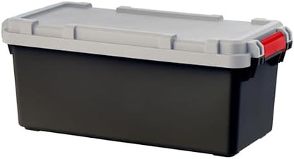 IRIS USA 2-Pack 15 Gallon Lockable Storage Trunk TrailBox, Dark Gray/Gray - Image 2