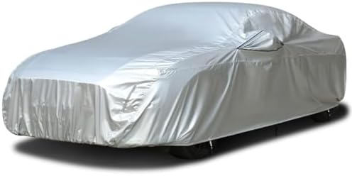 Tecoom Hard Shell Car Cover Waterproof UV-Proof Windproof for All Weather Indoor Outdoor Without Door Zipper & Mirror Pockets Fit 173-182 Inches Length Coupe/Convertible/Sport Car by Tecoom