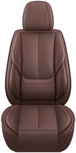 MINGBRON Seat Covers, Car Seat Covers Front Seats, Car Seat Cover, Car Seat Protector Waterproof, Car Seat Cushion Nappa Leather, Brwon Seat Covers Carseat Cover Universal Fit for Most Cars - Image 4