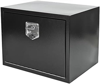 confote 24 Inch Black Steel Tool Box Pick Up Truck Bed Underbody Storage Organizer with T-Handle Latch and Keys 24x18x18'' by confote
