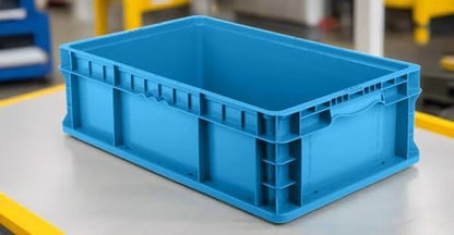 Hudson Exchange 24 x 15 x 7.5" (3 Pack) Straight Wall Handled Storage Container Tote, Blue - Image 6
