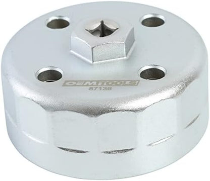 OEMTOOLS 87136 88.8MM 15 Flute Oil Filter Cap Wrench, Filter Puller for Hyundia and Kia Vehicles, 3/8 Inch Ratchet, 27MM socket, or 1/16 Inch Socket by OEMTOOLS