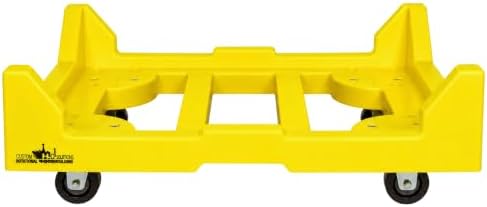 Plastic Tote Crate Dolly, Yellow, 27" x 17" by uBoxes