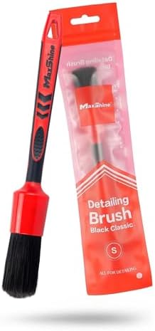 Maxshine Small #10 Universal Detailing Brush – Black Classic with Soft Synthetic Bristles – Durable, High-Density Brush for Interior, Exterior, Leather Seats, Engine Bay & Wheels by Maxshine