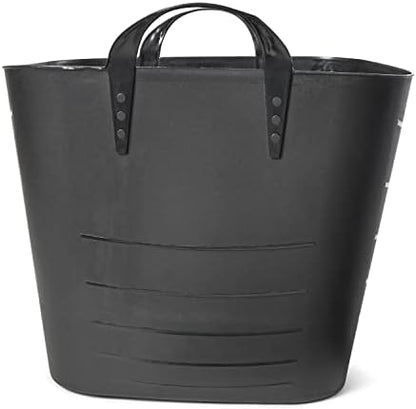 Life Story Flexible Tub Basket 25 Liter/6.6 Gallon Plastic Multifunction Storage Organizer Tote Bin with Handles, Black (18 Pack) - Image 4