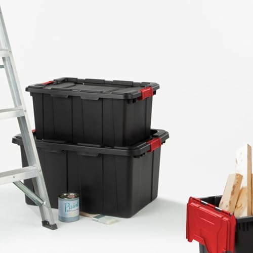 Sterilite Industrial Storage Tote with Lids for Garage, 27 Gallon, 12-Pack - Image 5