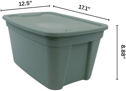 Edge Plastics Classic Storage Tote, durable storage in for home or garage with secure snap lid designed for stacking (6, Light Green, 5 Gallon) - Image 3