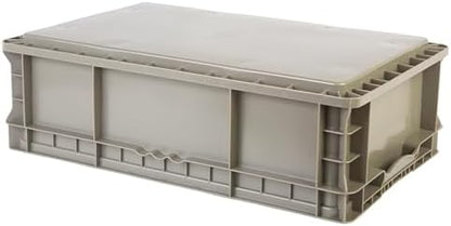 Hudson Exchange 24 x 15 x 7.5" Straight Wall Handled Storage Container Tote, Gray/Brown - Image 5