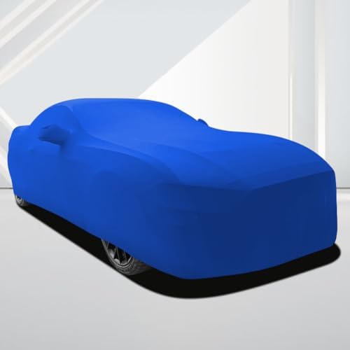 WinPower Indoor Car Cover, Stretch Dustproof Protection Fit 177-193 Inch Full Car Cover for Underground Garage Car Show, Blue - Image 6
