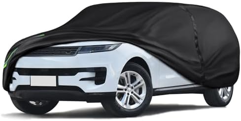 16-Layer 600D Heavy Duty Universal Full Car Cover for Outdoor & Indoor Use - All Weather Sun UV Rain Snow Dust Proof, Waterproof Scratch Resistant, Fits SUVs Body Length 209"-216"/ 17.4-18 ft by QUYDDC