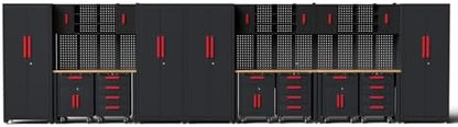 20Pcs Garage Cabinet Storage Systemwith Metal Cabinet,Red by Tsnritor