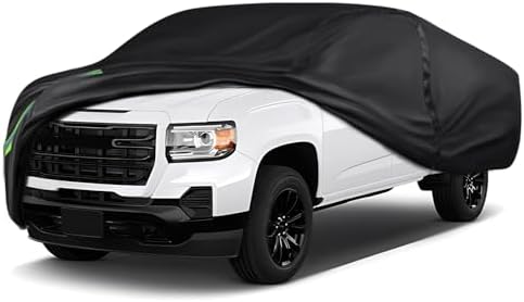 16-Layer 600D Heavy Duty Universal Full Car Cover for Outdoor & Indoor Use - All Weather Sun UV Rain Snow Dust Proof, Waterproof Scratch Resistant,Fits Pickup Body Length 213"-237"/17.7-19.7 ft by QUYDDC