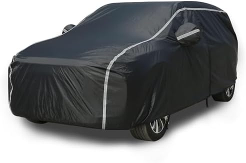 Tecoom SUV Car Cover Waterproof All Weather, Hail Protector for Automobiles w/Zipper Door, Cotton Backing UV Protection Car Covers Outdoor Indoor, Snowproof Universal Car Tarp Fit for 191"-205" SUV by Tecoom
