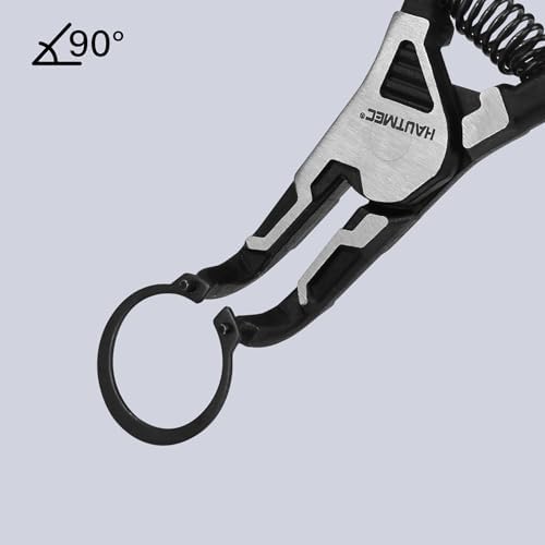 HAUTMEC 4PCS Snap Ring Pliers Set, 7" Heavy Duty Internal/External Circlip Pliers with Straight & 90° Bent Tips, for Automotive & Machinery HT0280 - Image 4