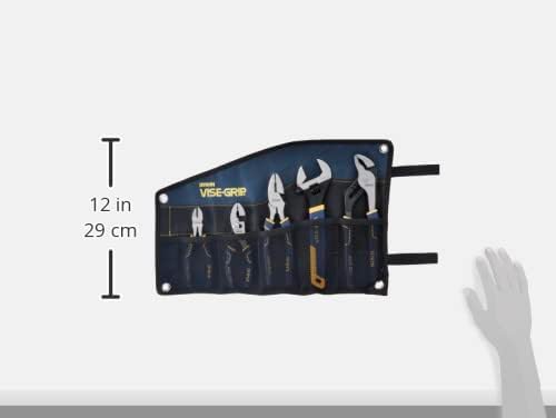 IRWIN VISE-GRIP Pliers Set with Tool Wrap, 5-Piece (2078708), Blue - Image 3