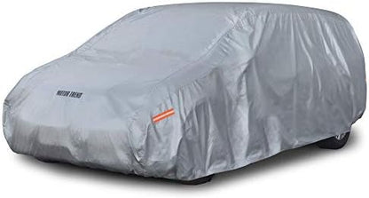 Motor Trend OV-642 TrueShield Waterproof SUV & Van Cover - Heavy Duty Outdoor Fleece-Lined Sonic Coating - Ultimate 6 Layer Protection - Cover Lock Included (XL - max Length 210") by MotorTrend