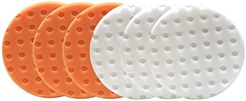 Smart Foam Pads Dual Action 5.5 inch Cut and Polish Combo (3-White, 3-Orange, 5.5 inch) | Perform 2-Step Compounding/Polishing Automotive Paint Correction Detail with Ease! - Image 2