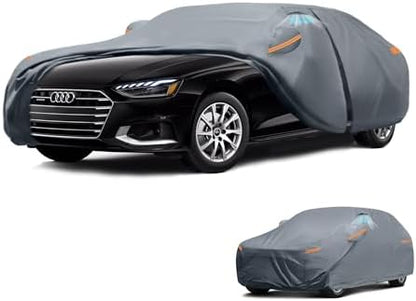 Waterproof A4(2007-2026) Car Cover with Breathable Vents, [Upgrade] Premium Covers with Cotton Liner and Zipper Door,Sun Rain Snow Dust Uv Protection.(Gift with Towel Storage Bag) by Unknown