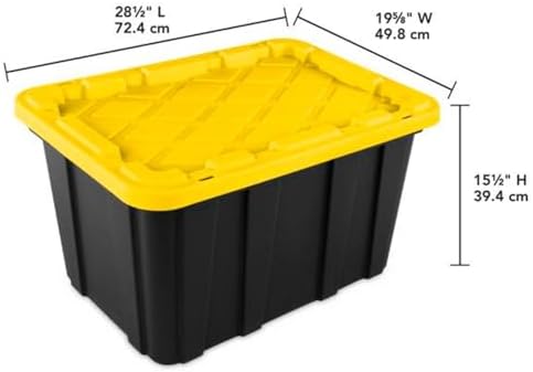Sterilite Industrial Storage Tote with Lids for Garage, 27 Gallon, 8-Pack - Image 2
