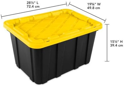 Sterilite Industrial Storage Tote with Lids for Garage, 27 Gallon, 8-Pack - Image 2