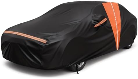 10-Layer Car Cover Waterproof All Weather Soft Cotton&Door Zipper by Unknown
