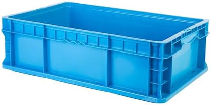 Hudson Exchange 24 x 15 x 7.5" (3 Pack) Straight Wall Handled Storage Container Tote, Blue by HudsonExchange
