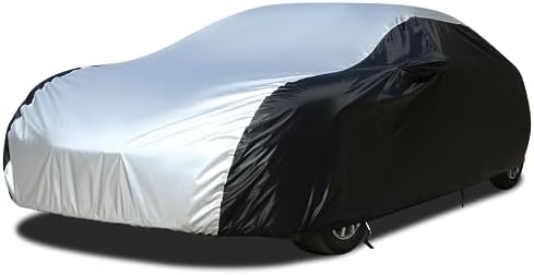 Car Cover Waterproof All Weather, Coverado Outdoor Full Car Covers with Invisible Zipper Mirror Pocket, Rain Sun UV Wind Protection Car Covers for Automobiles Universal Fit for Camaro,etc (183"-193") by COVERADOAUTO