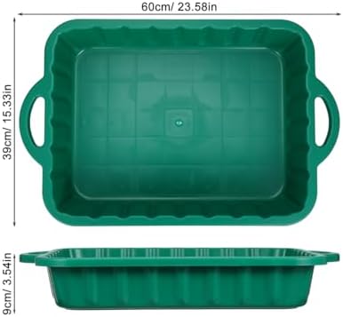 IMIKEYA Large Oil Drain Pan 23.5Inch Heavy Duty Plastic Leakproof Transmission Coolant Fluid Catcher Pan for Changing Oil Under Car Truck SUV Automotive Repair Garage Use (Green) - Image 4