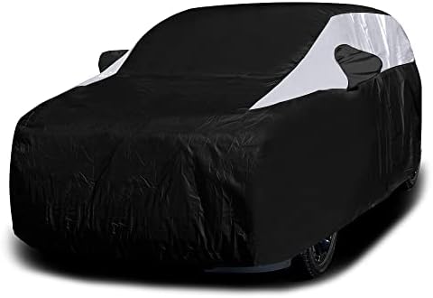 Titan Jet Black Poly 210T Car Cover for Large SUV 207-212" Waterproof, UV Protection, Scratch Resistant, Driver-Side Zippered Opening. Fits Escalade, Sequoia, Yukon and More. by TitanPerformanceProducts