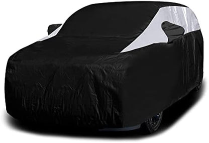 Titan Jet Black Poly 210T Car Cover for Large SUV 207-212" Waterproof, UV Protection, Scratch Resistant, Driver-Side Zippered Opening. Fits Escalade, Sequoia, Yukon and More. by TitanPerformanceProducts