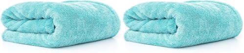 The Rag Company Liquid8r Car Drying Towel, Aqua Blue, 25x36 in, 2-Pack by TheRagCompany
