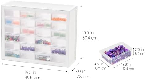 IRIS USA 24-Drawer Plastic Storage Cabinet, Teacher Toolbox, White - Image 3