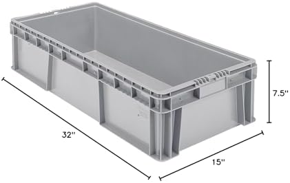 Buckhorn SW3215080201000 Plastic Straight Wall Storage Container Tote, (32-Inch x 15-Inch x 7-1/2-Inch), light grey - Image 6