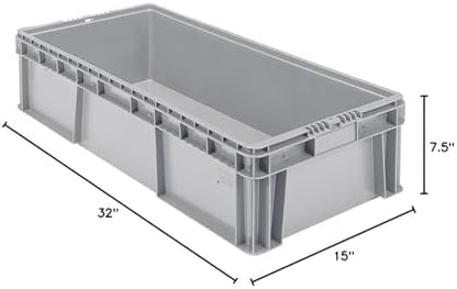 Buckhorn SW3215080201000 Plastic Straight Wall Storage Container Tote, (32-Inch x 15-Inch x 7-1/2-Inch), light grey - Image 6