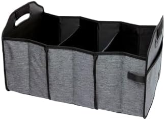 geckobrands Portable Collapsible Shopping Cart & Trunk Organizer Tote - Easy Storage, 3 Compartments with Removable Divider, Exterior Side Pocket, and Sturdy Handles by geckobrands