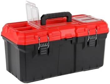 Tools Box, Deep Lockable Toolbox, 21.73 * 10.87 * 10.63" Durable Tool Boxes Storage, with Removable Inner Tray by DuraSys