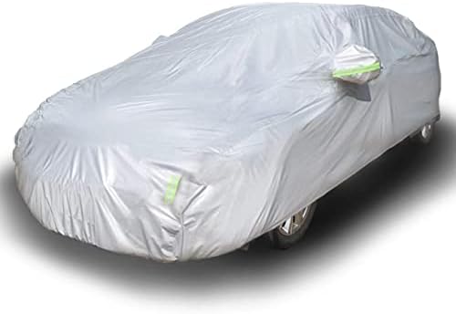 Sedan Car Cover Waterproof All Weather for Auto 210T Lightweight Breathable Outdoor Car Covers UV Protection/Windproof/Dustproof/Scratch Resistant Universal Car Cover Fit Sedan (Up to 193”L) by Autojoy+INC